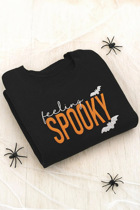 Feeling Spooky Halloween Embroidered Sweatshirt