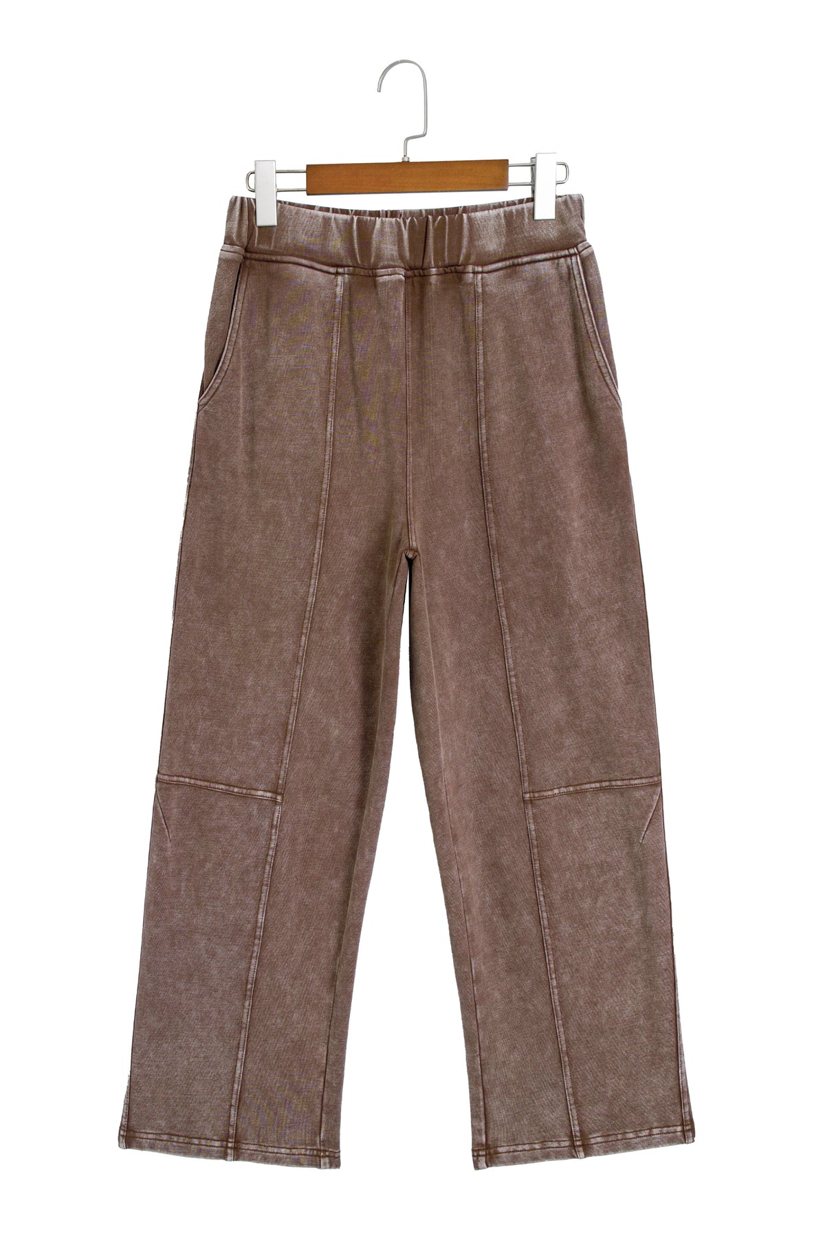 Coffee Mineral Wash Barrel Pants