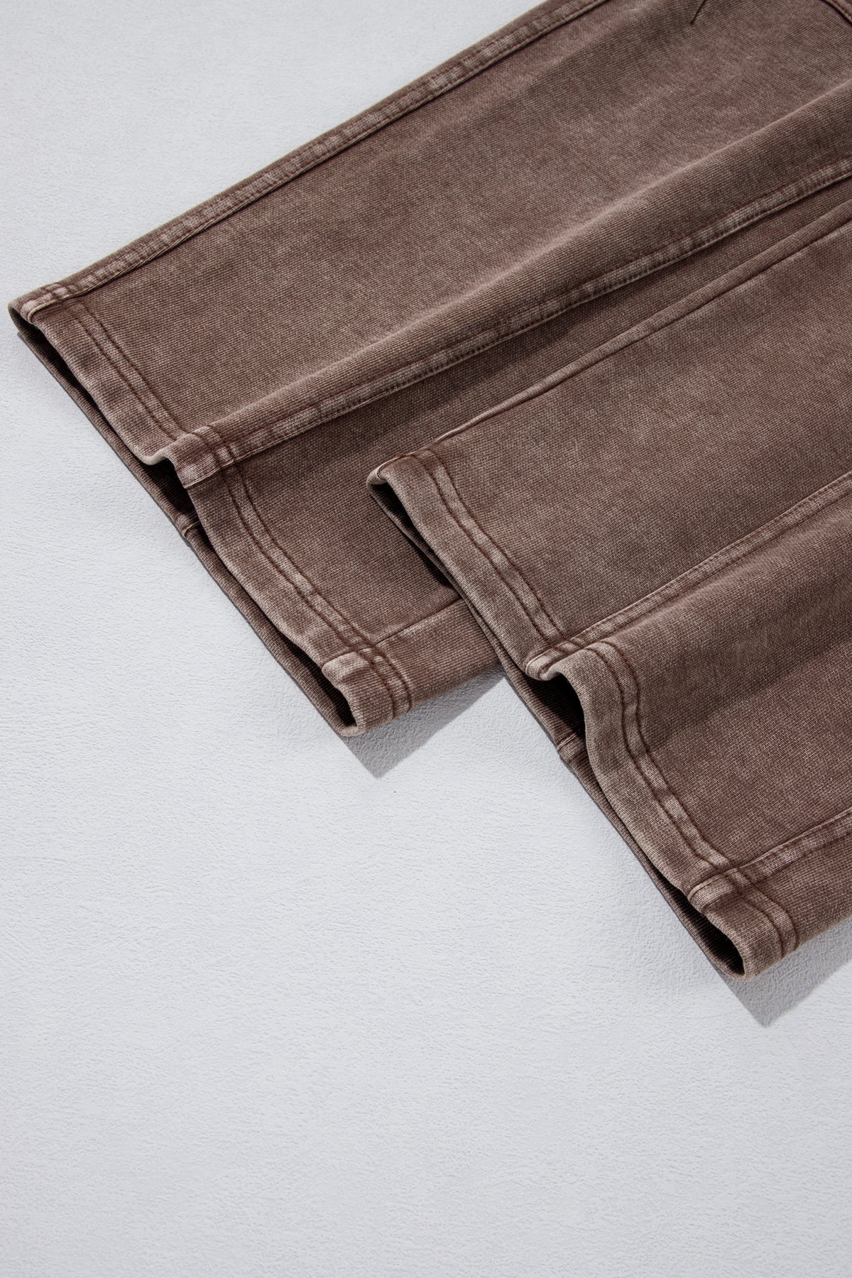 Coffee Mineral Wash Barrel Pants