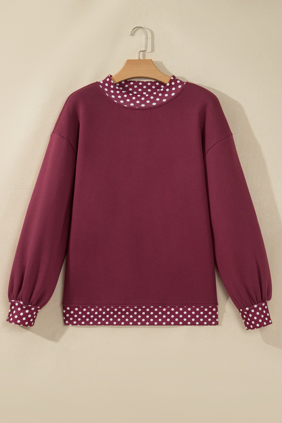 Mocha Polka Dot Oversized Sweatshirt