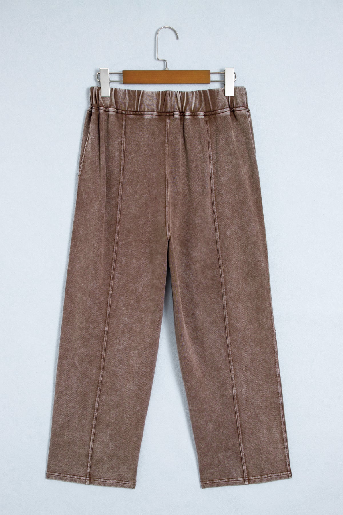 Coffee Mineral Wash Barrel Pants