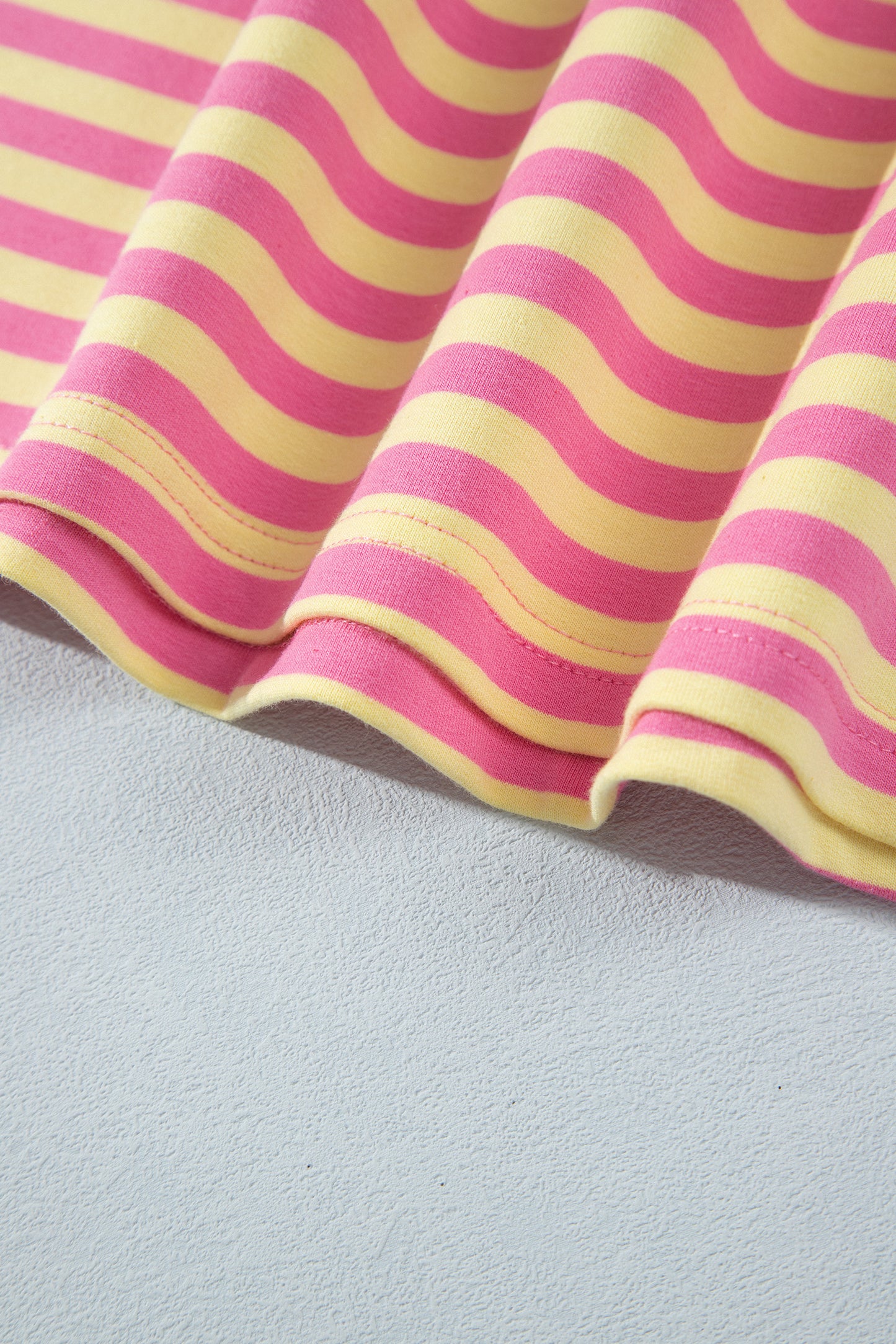Pink Stripe Crew Neck Pant Set
