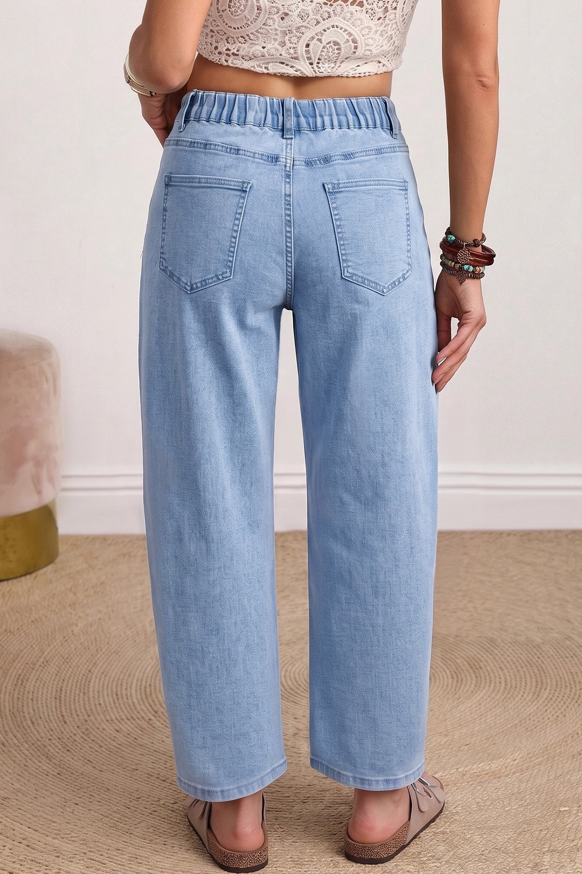 Four Leaf Clover Barrel Jeans