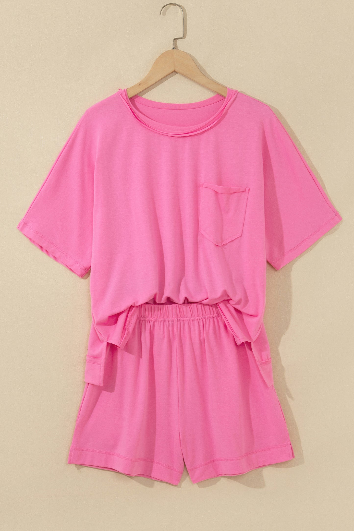 Oversized Drop Shoulder Top & Shorts Set