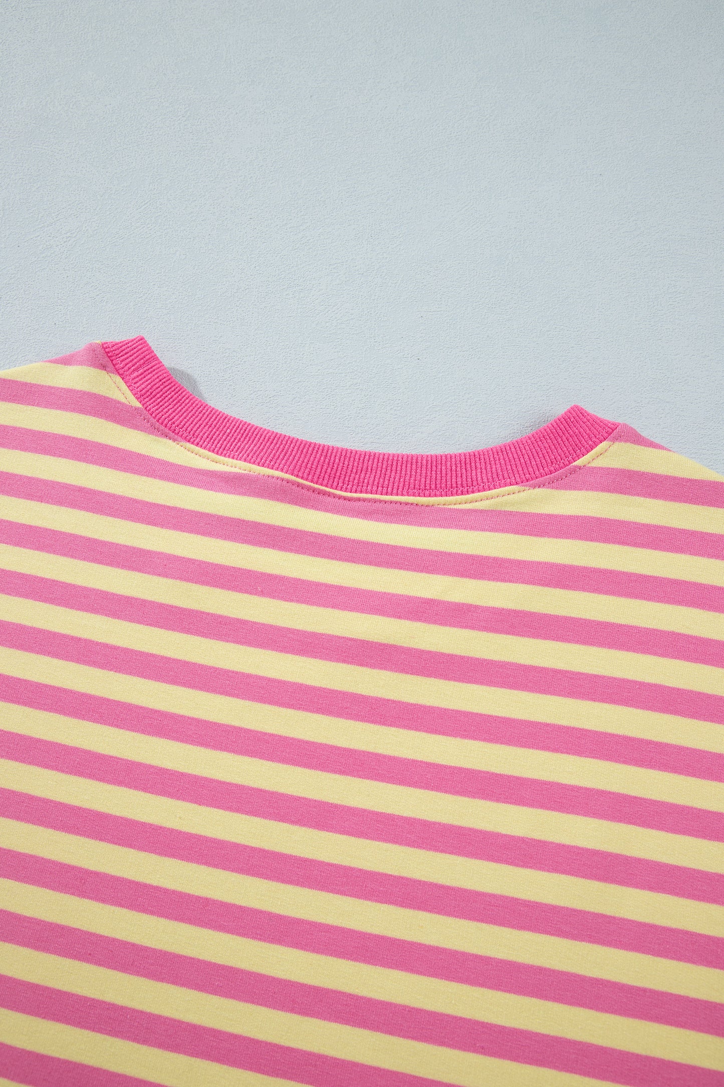 Pink Stripe Crew Neck Pant Set