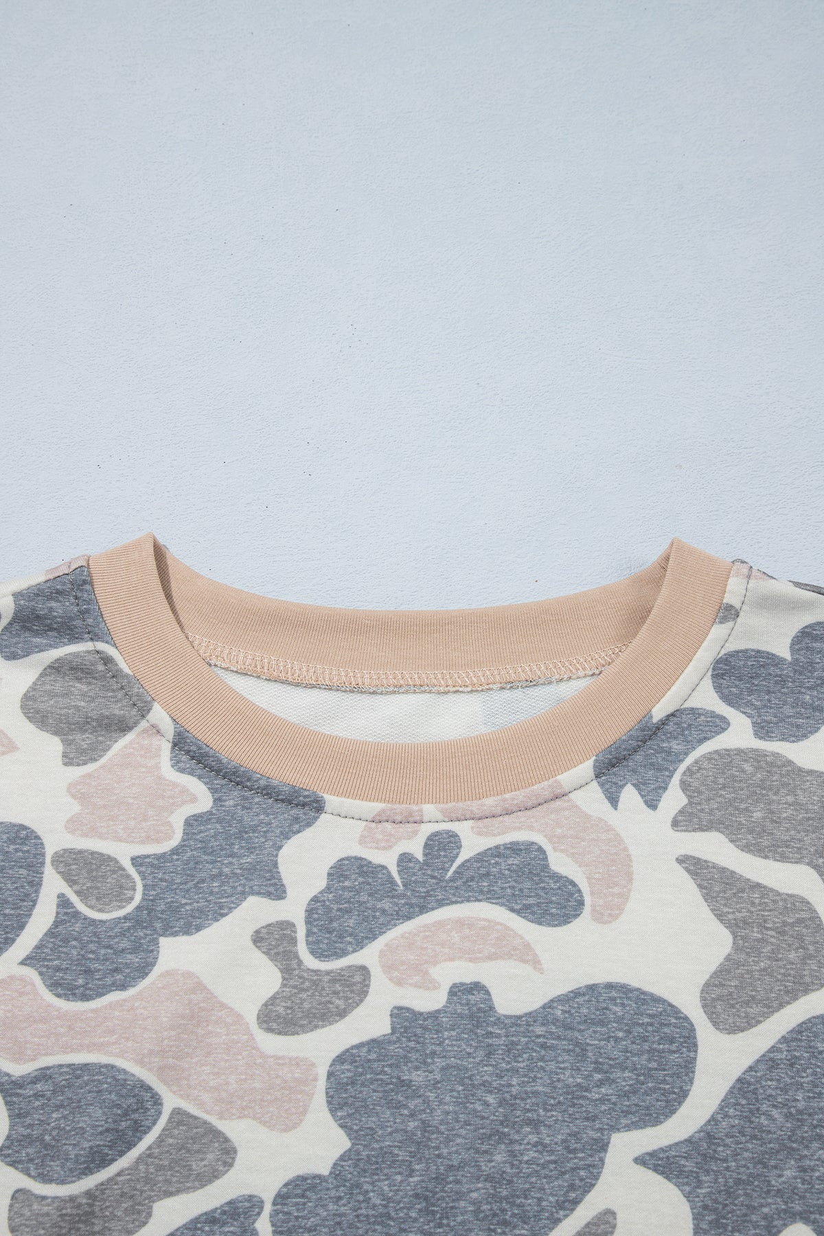 Camouflage Long Sleeve Top and Shorts Set