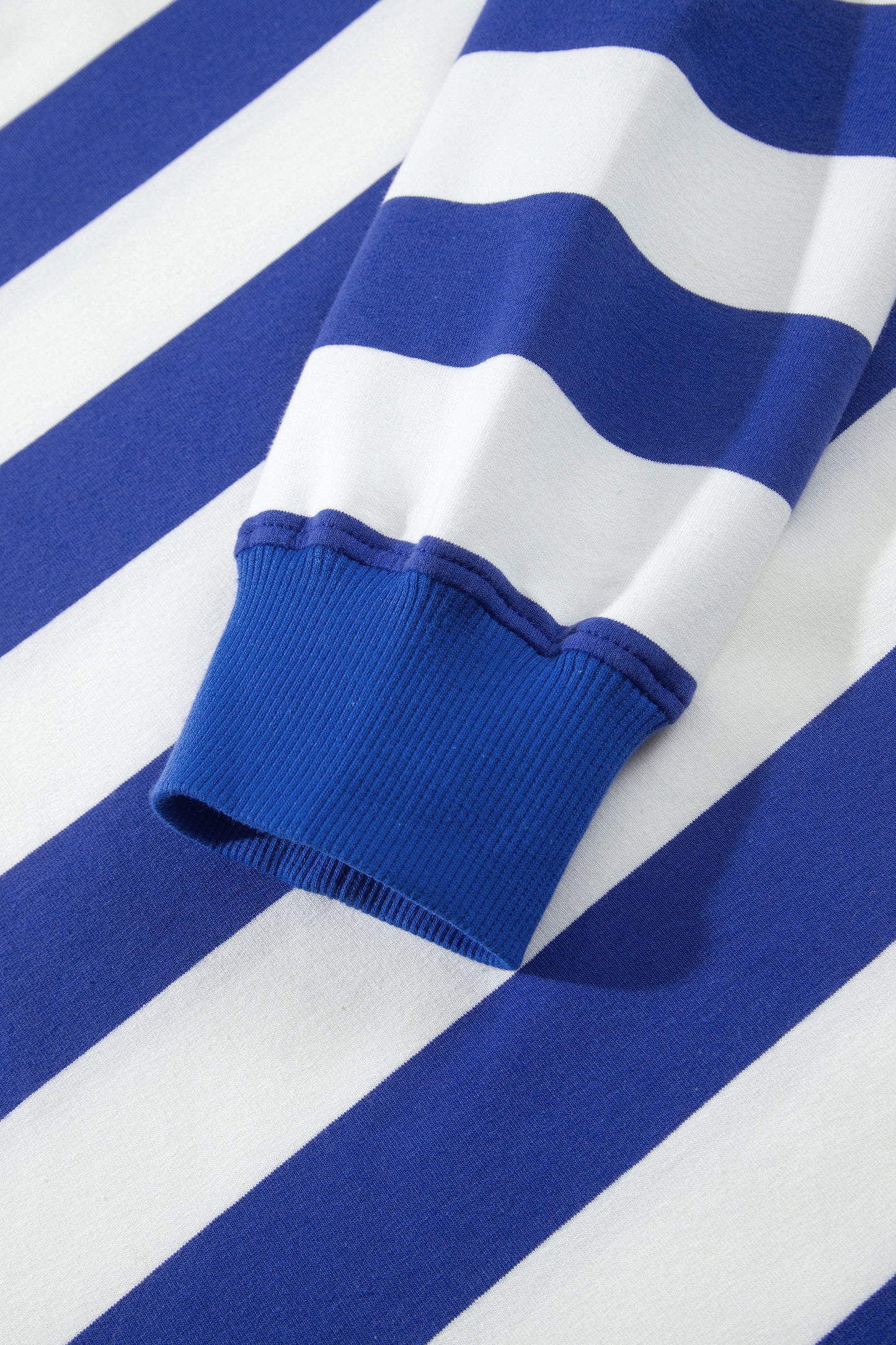 Blue Stripe Colorblock Mock Neck Sweatshirt