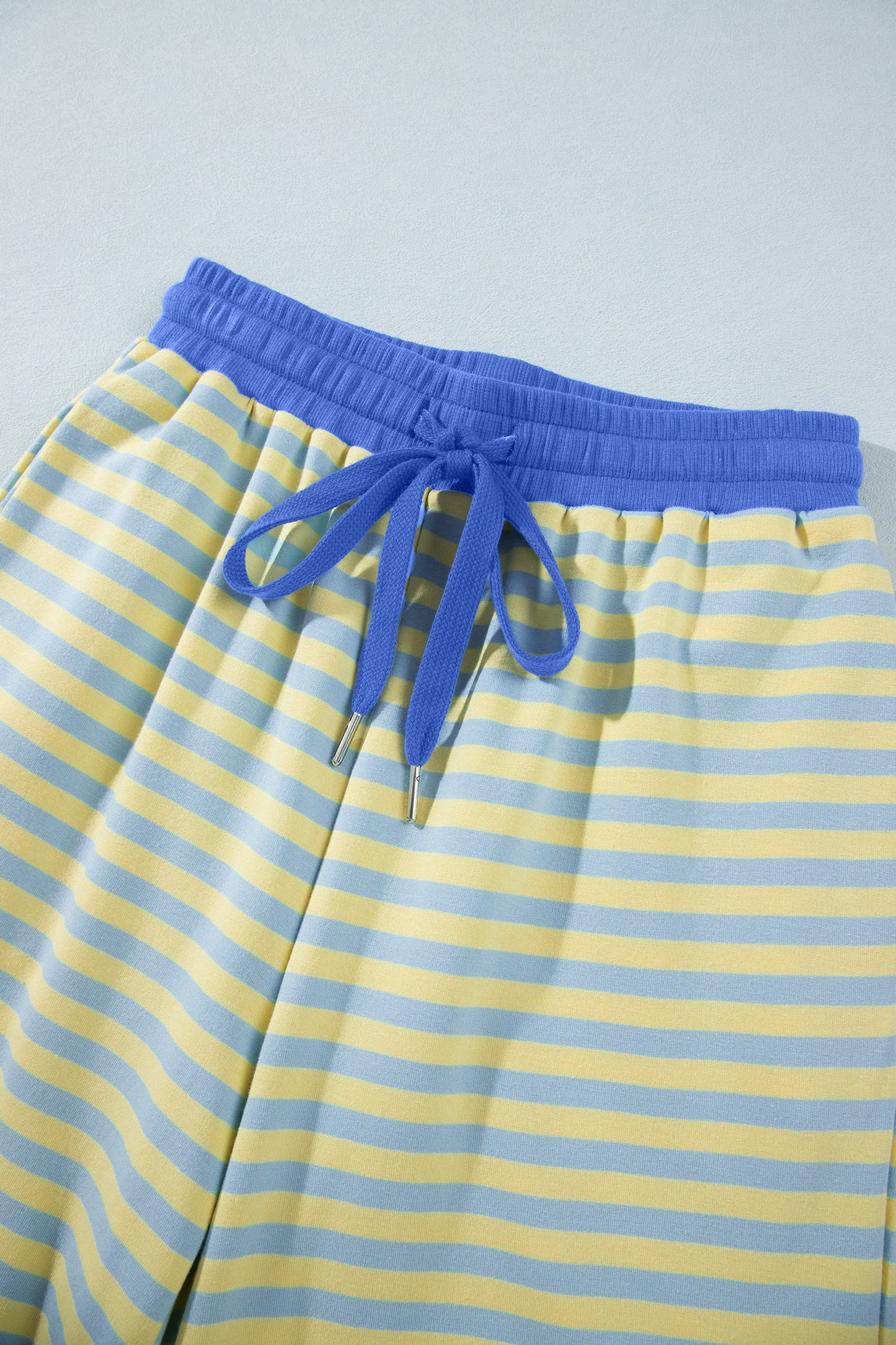 Pink Stripe Crew Neck Pant Set