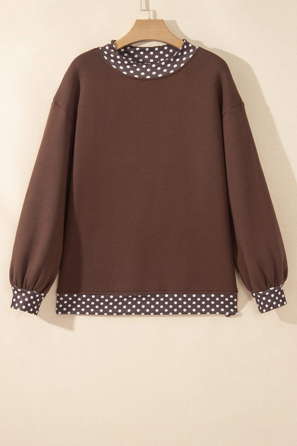Mocha Polka Dot Oversized Sweatshirt