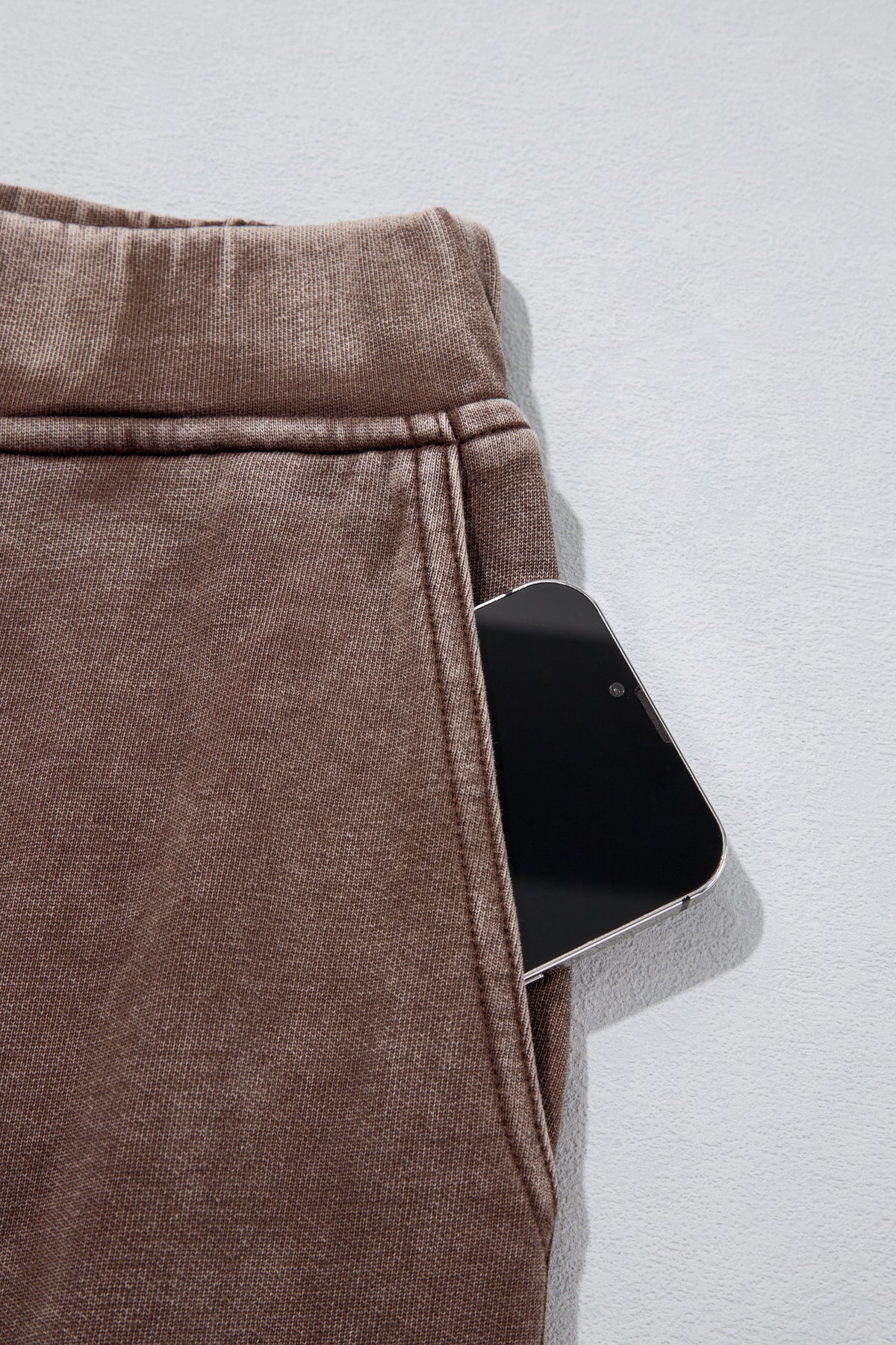 Coffee Mineral Wash Barrel Pants