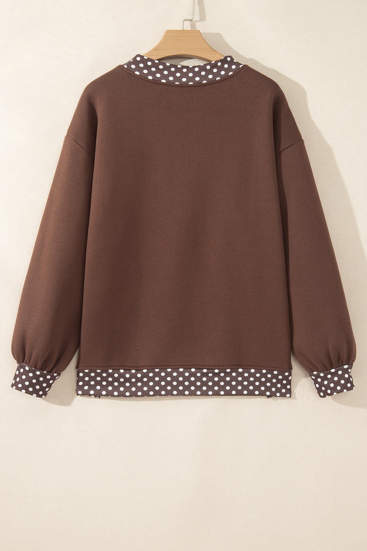 Mocha Polka Dot Oversized Sweatshirt