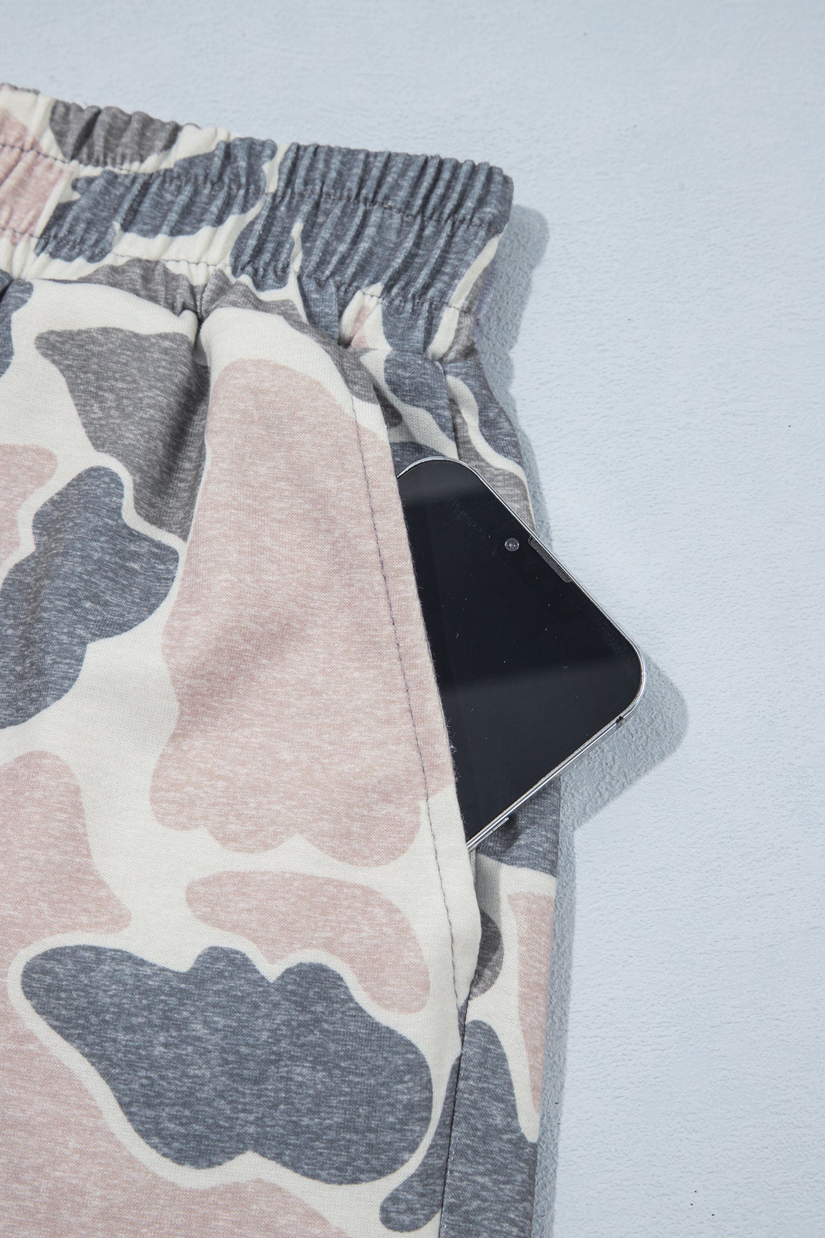 Camouflage Long Sleeve Top and Shorts Set