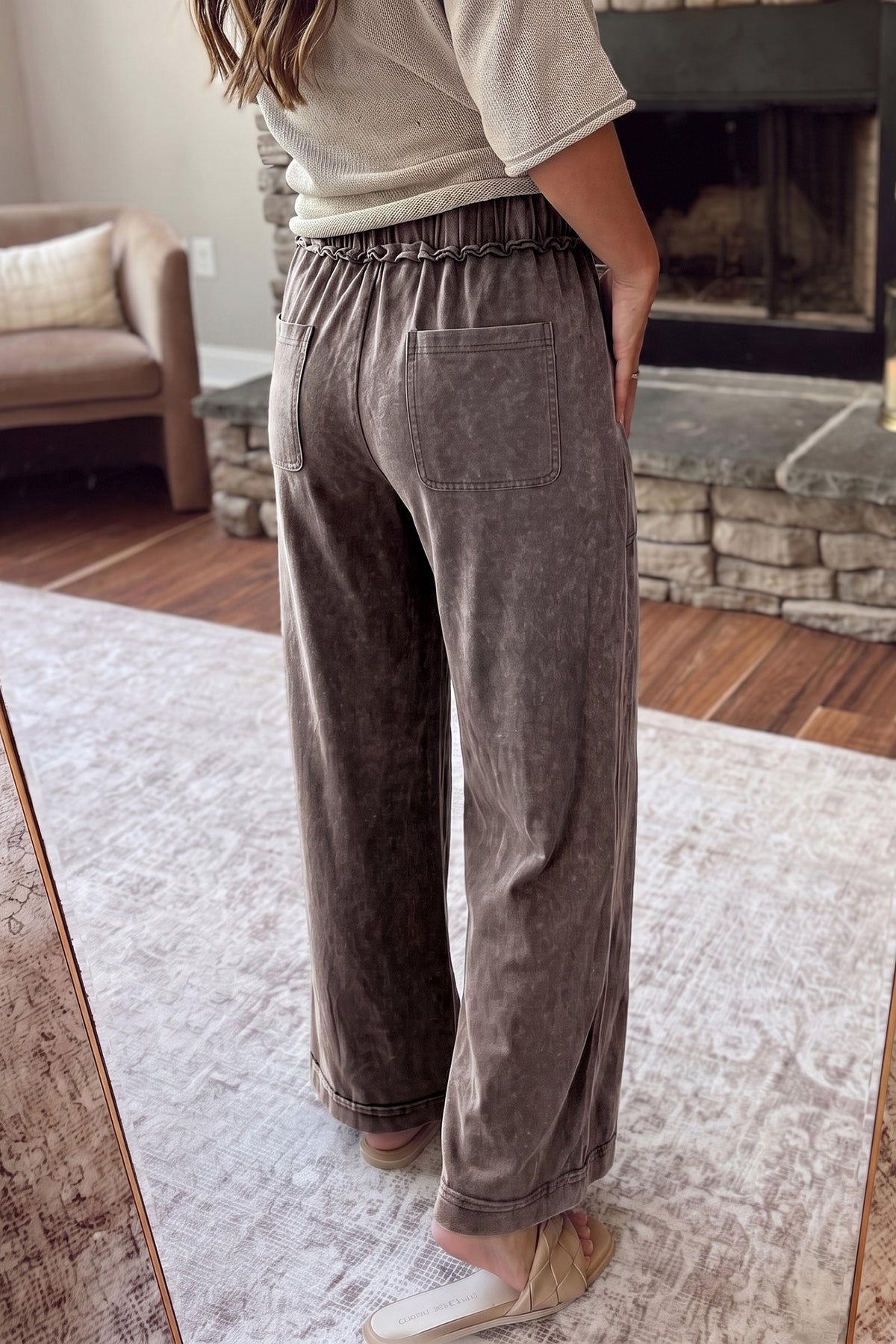 Coffee Flare Leg Pants