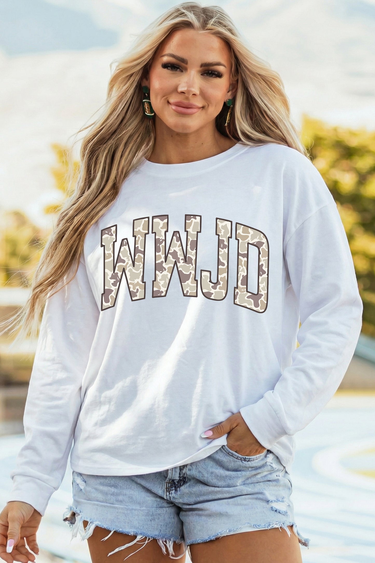 "WWJD" Camo Long Sleeve
