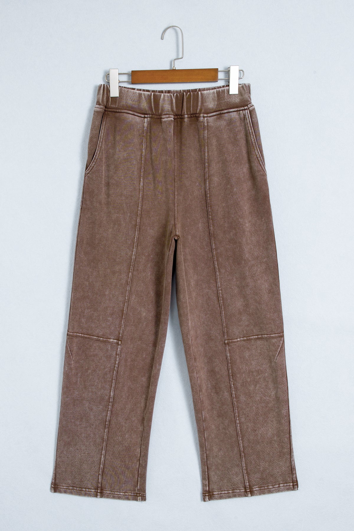 Coffee Mineral Wash Barrel Pants