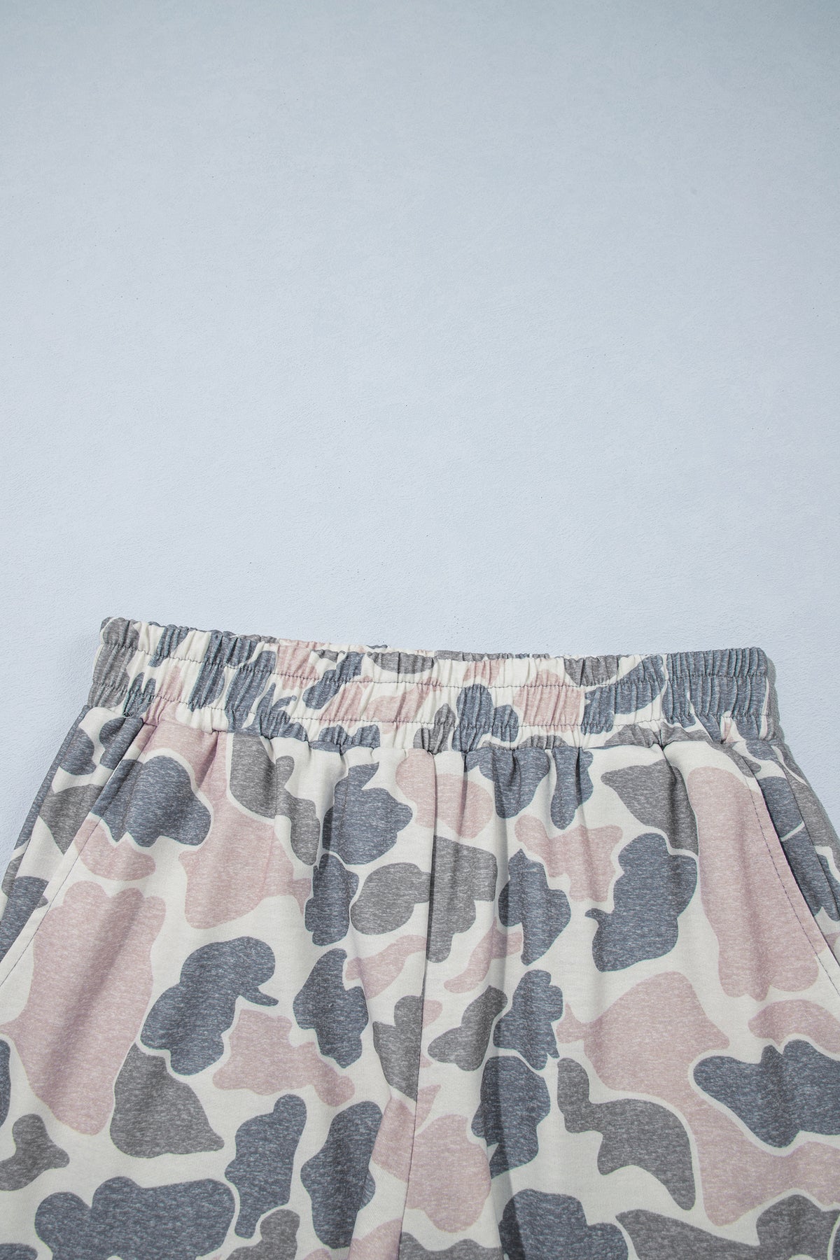 Camouflage Long Sleeve Top and Shorts Set