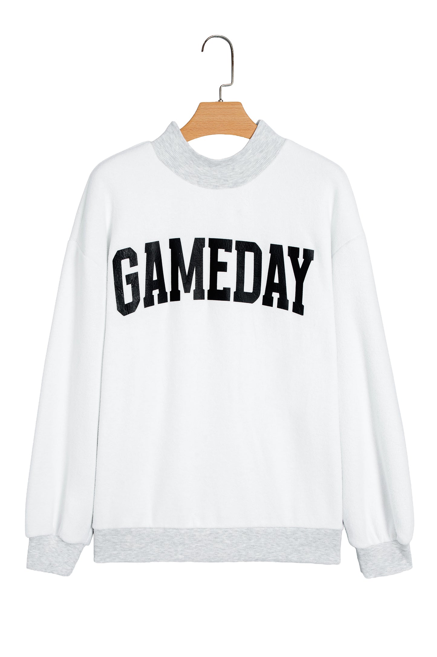 Light Grey Mock Neck GAMEDAY/ FOOTBALL Reversible Sweatshirt