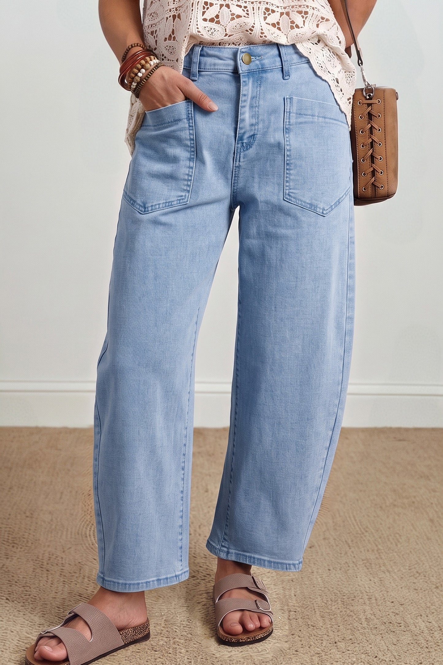Four Leaf Clover Barrel Jeans