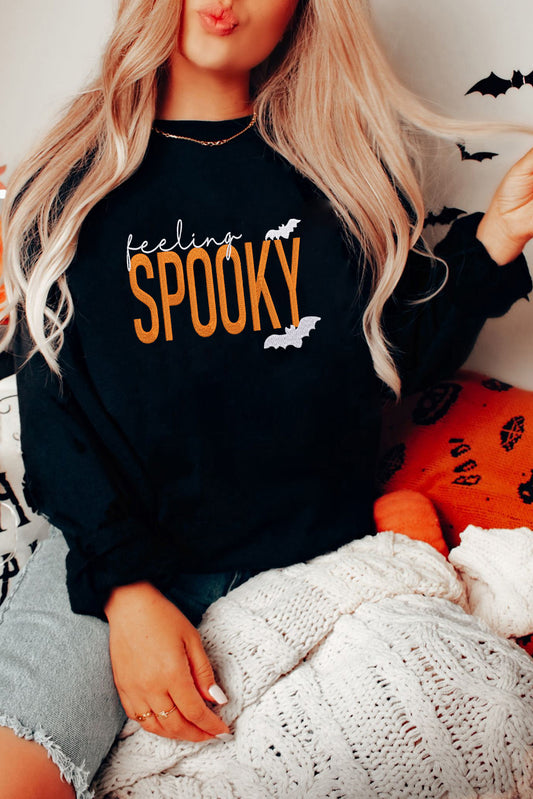 Feeling Spooky Halloween Embroidered Sweatshirt