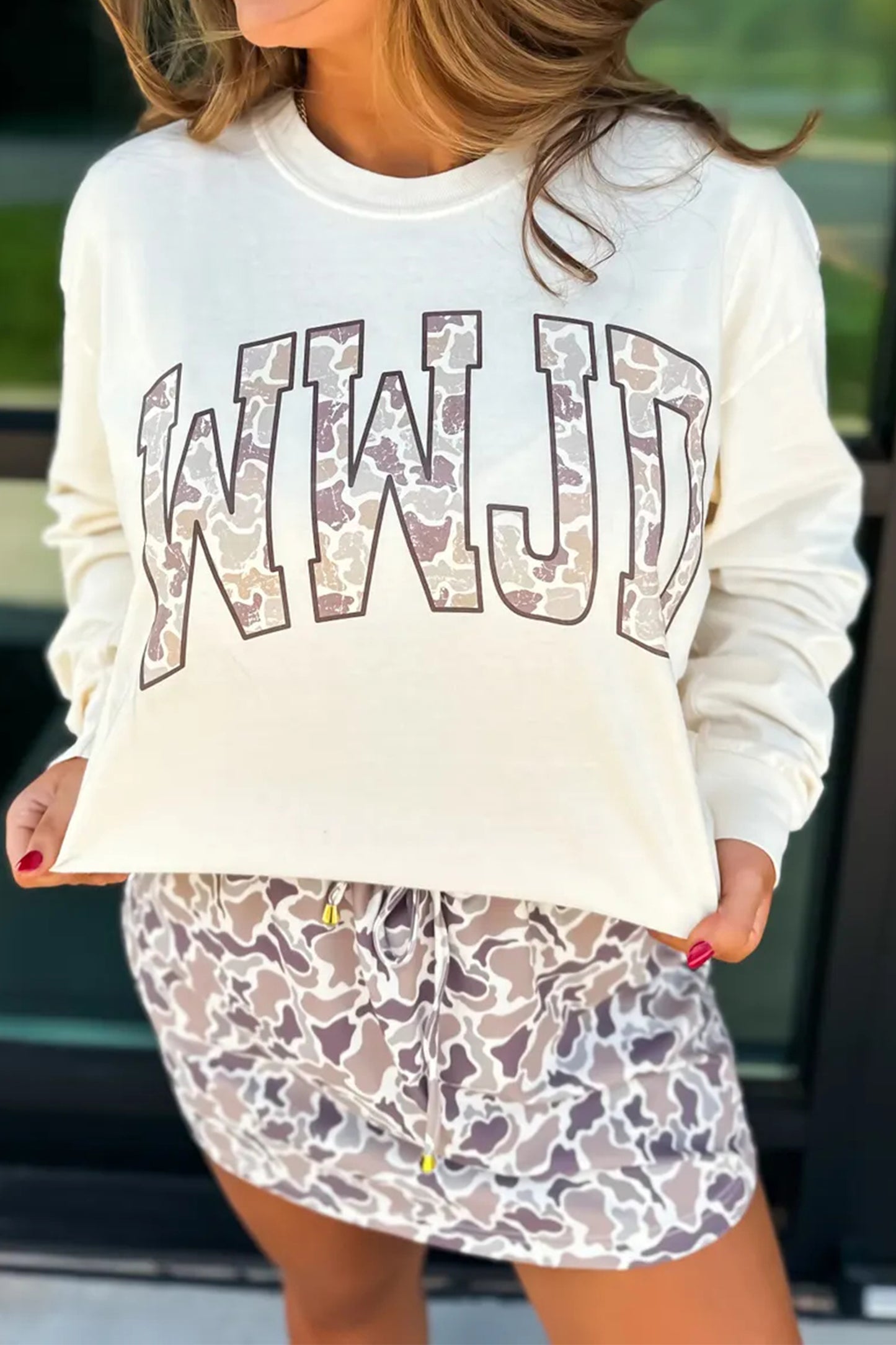 "WWJD" Camo Long Sleeve
