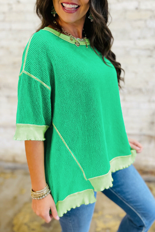 Mint Drop Shoulder Knit Top