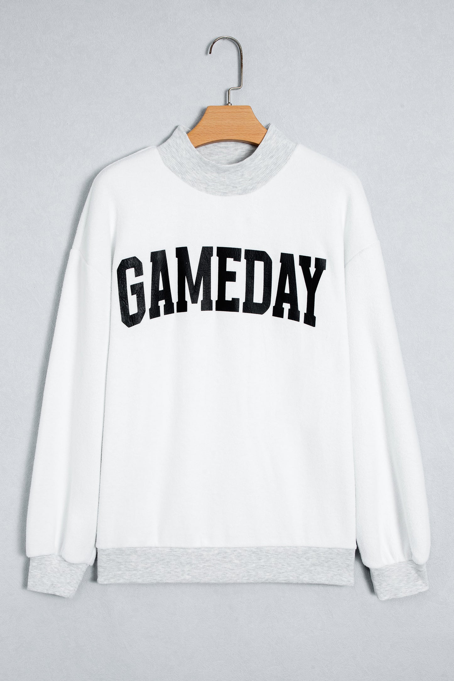 Light Grey Mock Neck GAMEDAY/ FOOTBALL Reversible Sweatshirt