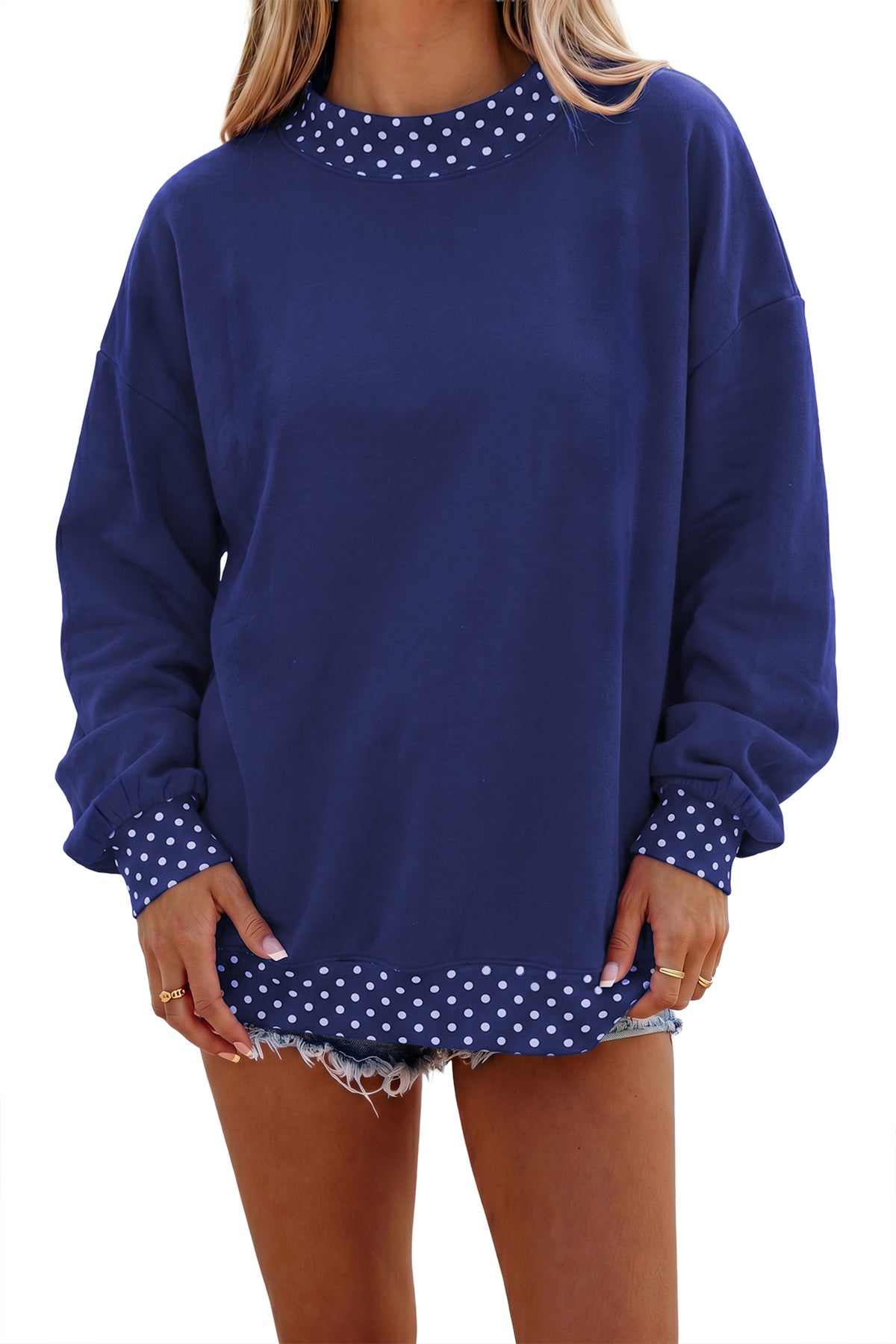 Mocha Polka Dot Oversized Sweatshirt