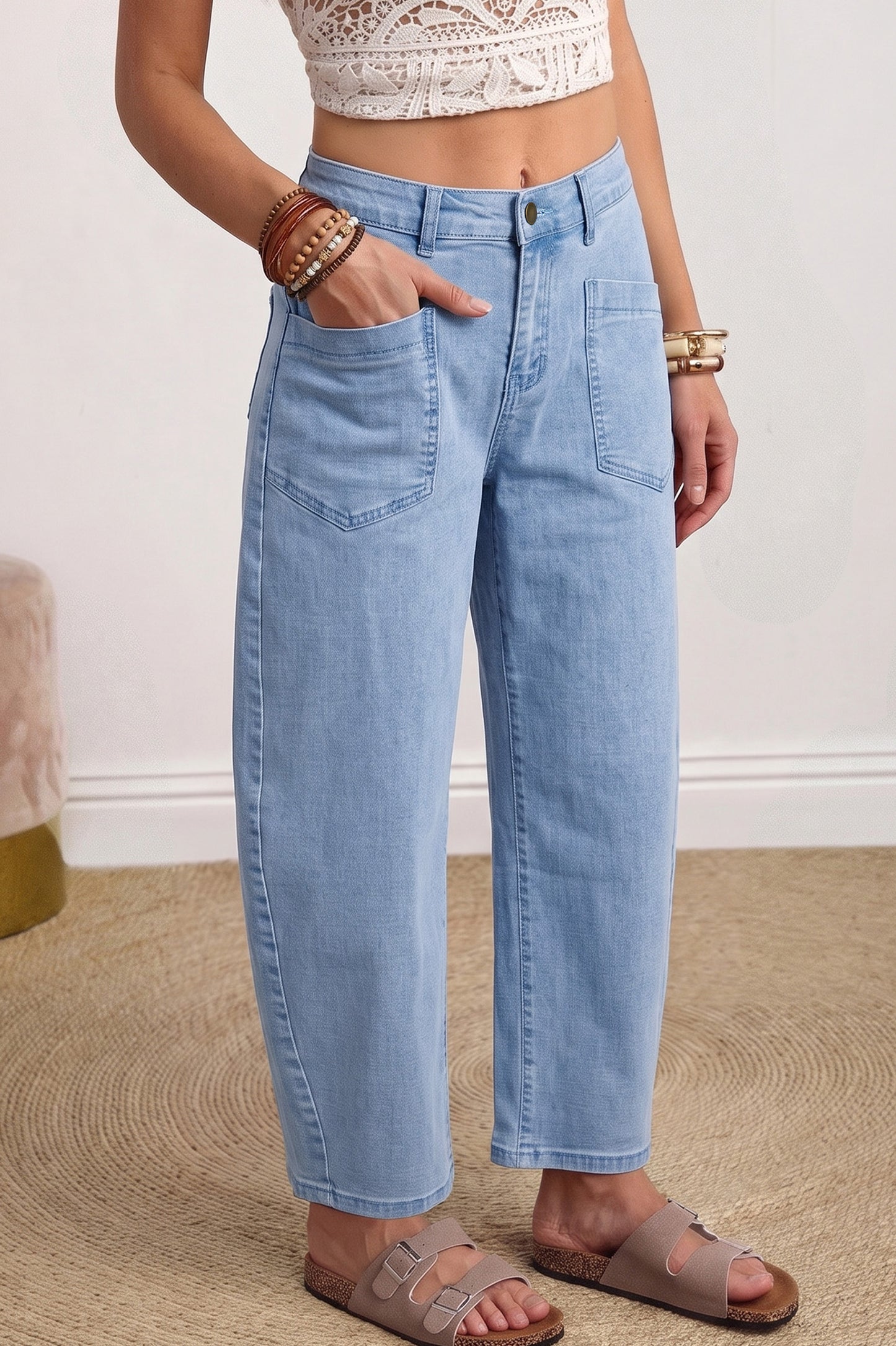 Four Leaf Clover Barrel Jeans