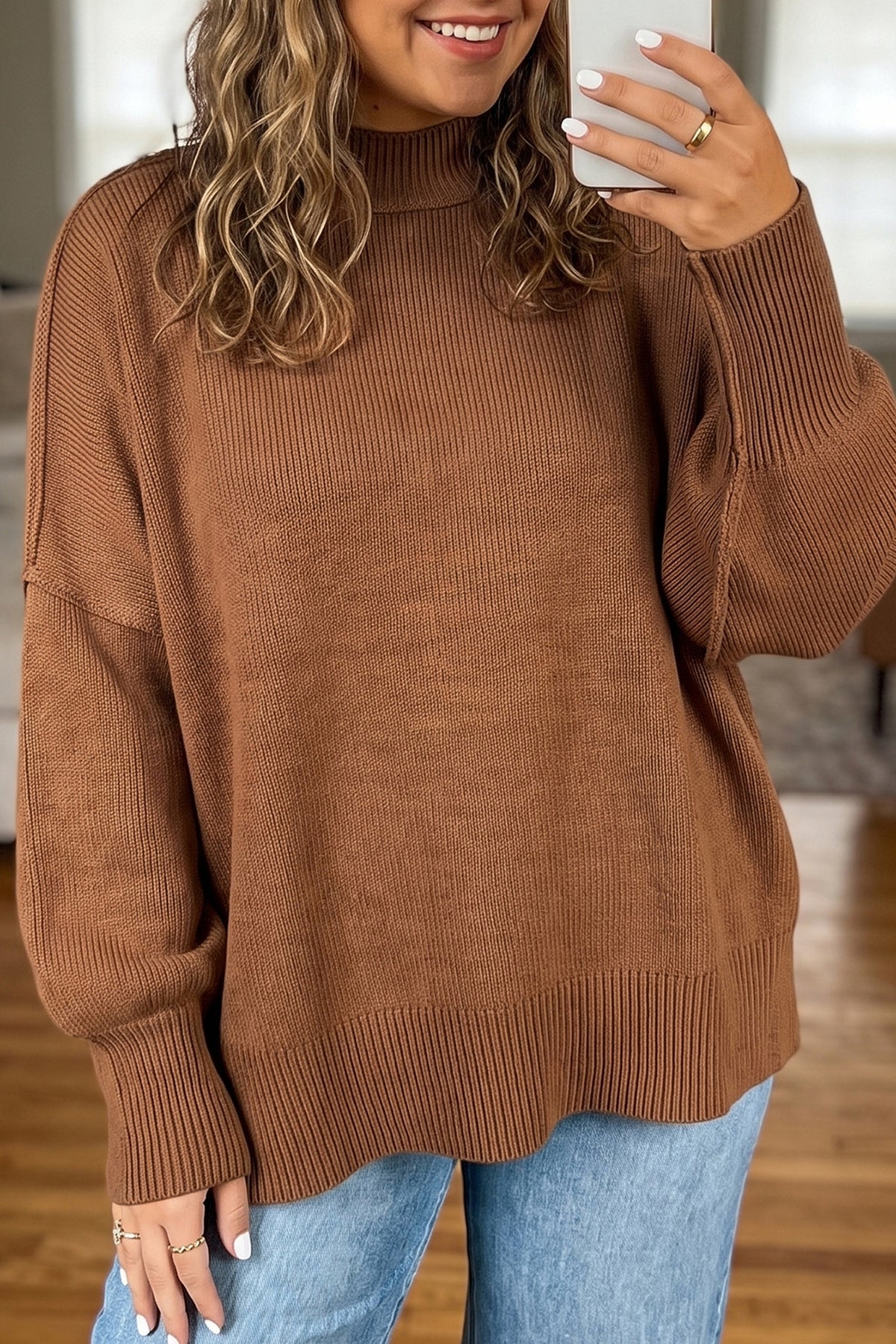 Chestnut Oversized Tunic Sweater