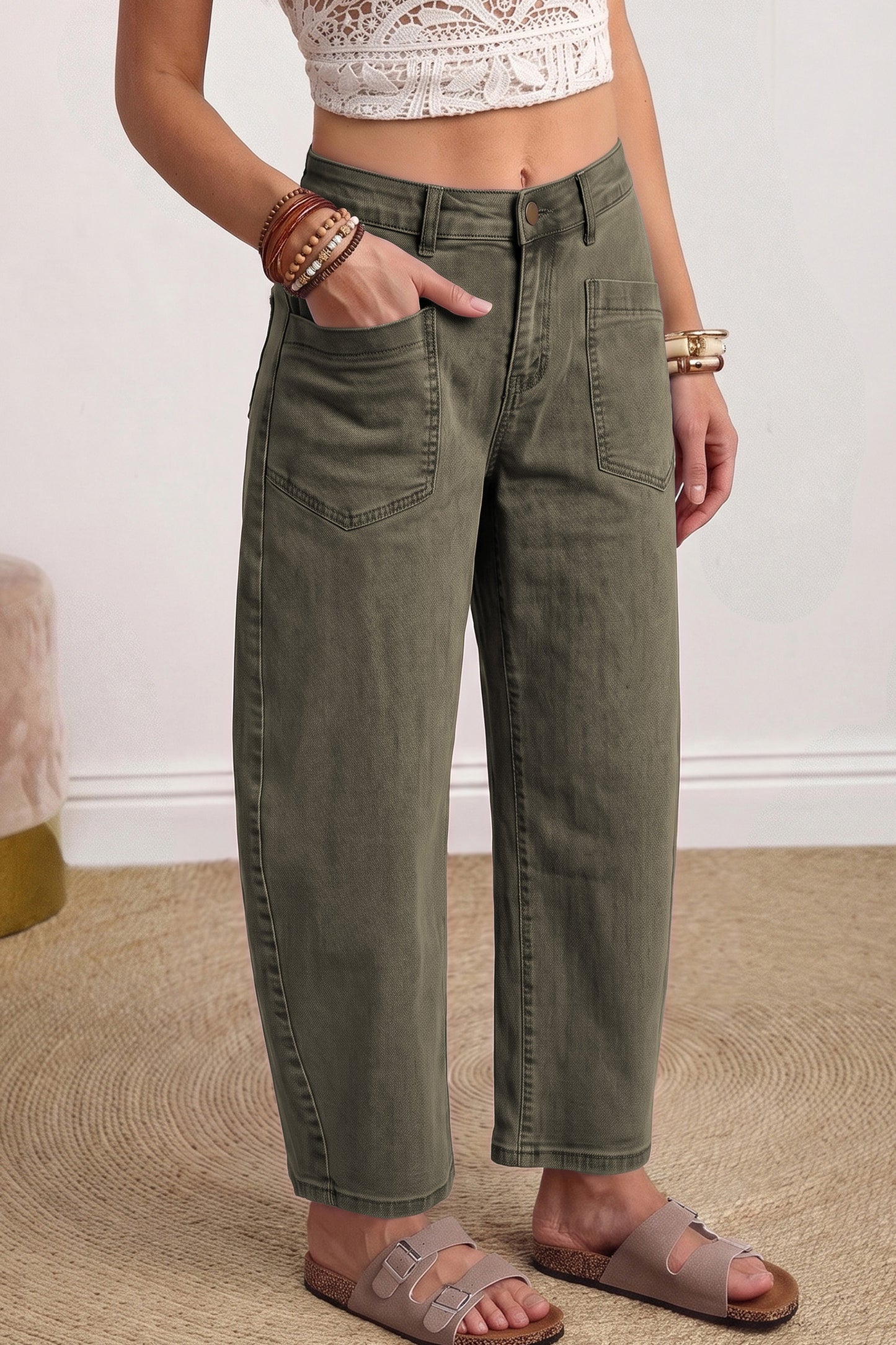 Four Leaf Clover Barrel Jeans