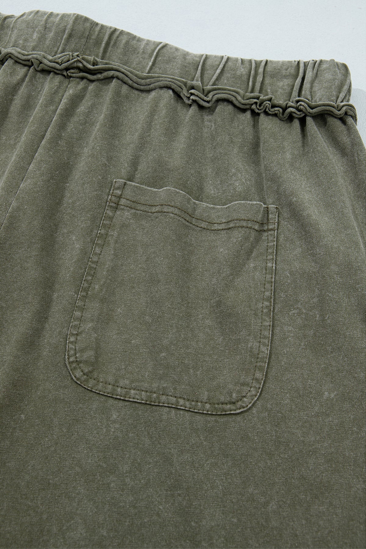Jungle Green Mineral Wash Flare Leg Pants