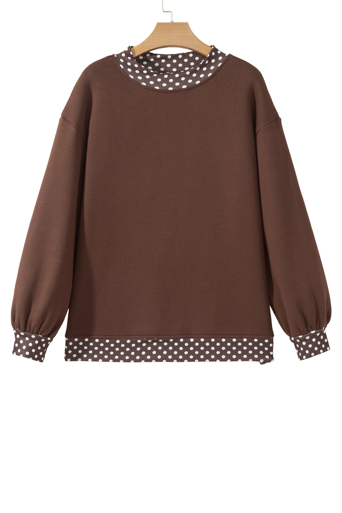 Mocha Polka Dot Oversized Sweatshirt