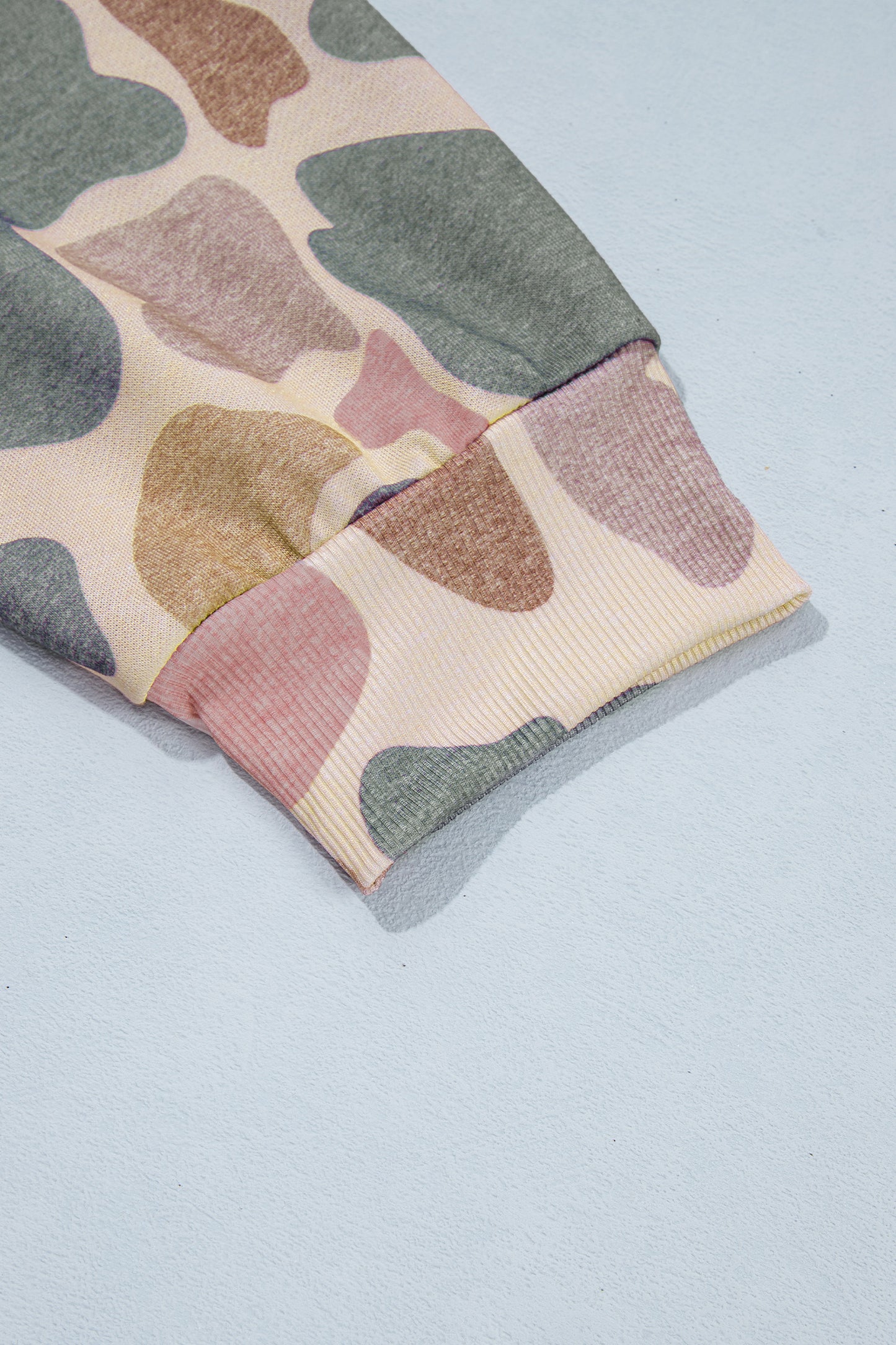 Camo Print Mock Neck Sweatshirt